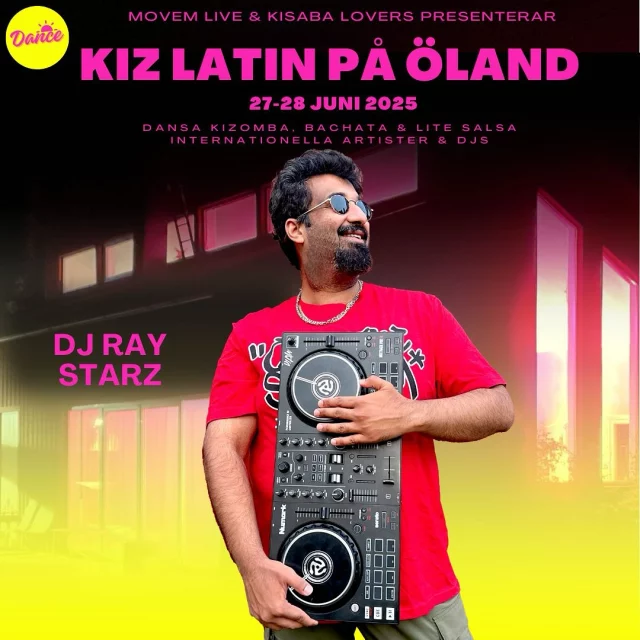DJ @ray.starz is one of the best DJs in Kalmar and he is coming to Öland! 🥳🔥

Wanna feel the summer paradise and learn som moves in kizomba and bachata?

This is a special urbankiz opportunity to learn from one of the best in Örebro.

Welcome to
🔥Kiz Latin on Öland 🔥
Dance kizomba, bachata & a little salsa

⭐️Instructors⭐️
Sara Hamburg @saravanhamburg 
Arunas & Lina arunasmikonis & @lina.mikoniene
Mårten & Anna @martenangner & @annajois
Naom Libre @loco_funka

🎧DJs🎧
DJ Jois @annajois 
DJ Ray Starz @ray.starz 

TICKETS
⚡️Limited number of seats!⚡️So buy tickets now!
Refunds only in case of illness.
Tickets are also transferable to others.

Waaaaaaaay welcome!!