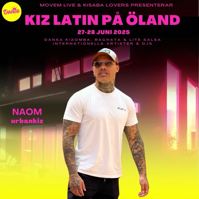 Naom @loco_funka is coming to Öland! 🥳🔥

Wanna feel the summer paradise and learn som moves in kizomba and bachata?

This is a special urbankiz opportunity to learn from one of the best in Örebro.

Welcome to
🔥Kiz Latin on Öland 🔥
Dance kizomba, bachata & a little salsa

⭐️Instructors⭐️
Sara Hamburg @saravanhamburg 
Arunas & Lina arunasmikonis & @lina.mikoniene
Mårten & Anna @martenangner & @annajois
Naom Libre @loco_funka

🎧DJs🎧
DJ Jois @annajois 
DJ Ray Starz @ray.starz 

TICKETS
⚡️Limited number of seats!⚡️So buy tickets now!
Refunds only in case of illness.
Tickets are also transferable to others.

Waaaaaaaay welcome!!